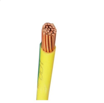 PVC 450/700V vert jaune a isolé le câble de masse de la terre de CU de fil électrique